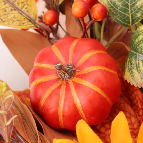 Artificial Fall Wreath 24 Inch Fall Wreaths for Front Door - Image 5