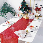 Red Table Runners 10 Packs 12x108 Inch Glitter Sequin Table Runners for Birthday Party Bridal Shower Banquet Wedding Table Decorations - Image 2