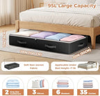 Budding Joy 95L Under Bed Storage Containers, 6 Pack Clothes Storage Bins - Image 3