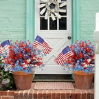 Lyrow 48 Pcs Red White Blue Patriotic Artificial Flowers Pick Stems - Image 6