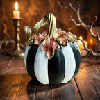 Monochrome Resin Pumpkin Sculpture Minimalist Halloween Decor for Party - Image 7