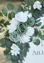 Artificial Sage Green Wedding Arch Flower Floral Swags Set of 2 - Image 3