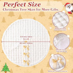 JOVIPOP Large Christmas Tree Skirt, 60-Inch White Faux Fur Decor - Image 2