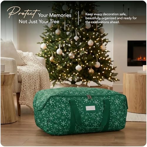 Covermates Christmas Tree Storage Bag, Green Snowflake - Image 2