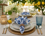 Taran Living Set of 12 Blue Cloth Napkin, Floral Print on 100% Cotton, Absorbent Napkin for Everyday Dining, Guest Dinners, 18X18 inch, Soft and Washable. - Image 7