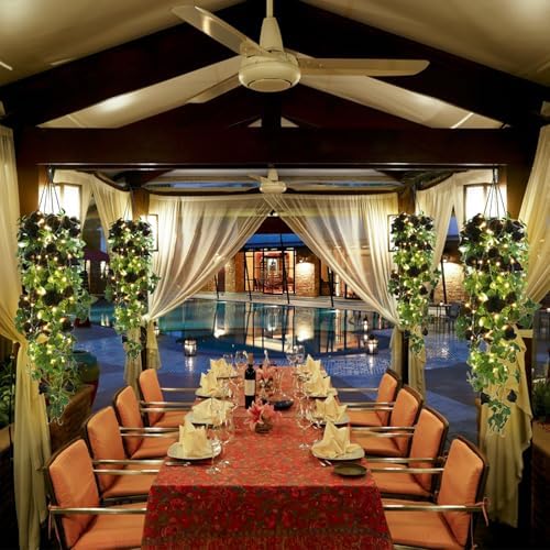 RECUTMS 4PCS Artificial Black Rose Fake Hanging Flowers Garland with Lights - Image 5