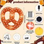 5.5FT Inflatable Pretzel Decoration LED Lighted Oktoberfest Beer Party Prop - Image 2