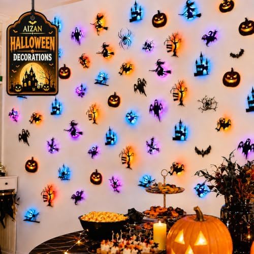 Halloween LED Wall Decor Lights, 3D Bat Stickers Window Clings Decorations by Unknown