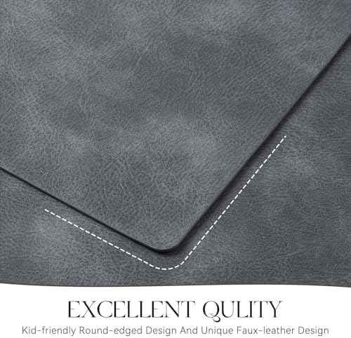 MOSAYT Vinyl Faux Leather Placemats, Set of 6, Grey - Image 5