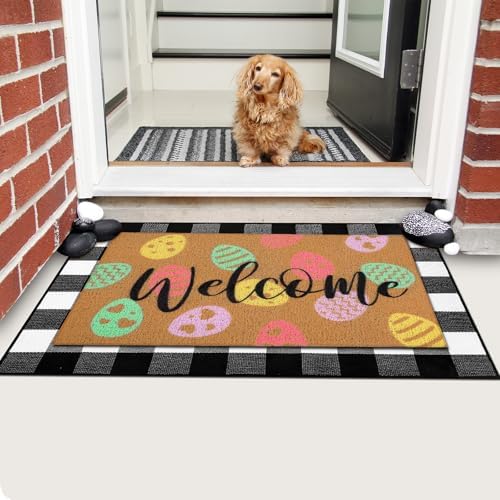 Tinideya 2 Pcs Easter Layered Door Mat Set for Front Porch - Image 4