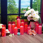 Sasigeiaa Flameless Candles with Embedded Star String - Battery Operated LED Candles, with Remote,12 Pink Flickering Candles for Christmas, Weddings, Home Decor & Party,(D 2.3"×H 5" 6" 7") - Image 4