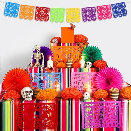 Newwiee 82 Pcs Day of the Dead Altar Decor Set, Marigold, Orange - Image 5