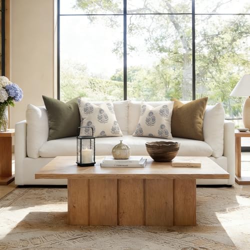 Vintage Floral Print Euro Sham Pillow Covers 26x26 Set of 2 Patterned Accent Decorative Cushion Covers Modern Farmhouse Throw Pillow Covers for Bed Sofa Couch Chair Living Room Home Decor, Dusty Blue - Image 6