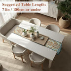 kilofly Elegant Floral Brocade Jacquard Table Runner Tassels (96 x 12 inches) - Image 4