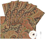 Loom and Mill Luxury Damask Paisley Placemats Set of 4, Multi Color,12x18in by LoomandMill