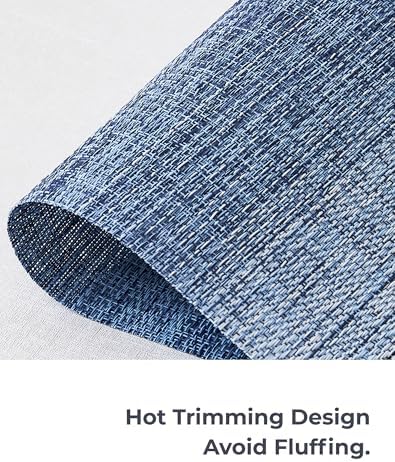 Leetaltree Gradient Blue Woven Placemats Set of 12 - Heat Resistant Non-Slip Place mats for Dining Table, Washable Durable PVC Vinyl Woven Table Mats(Gradient Blue, 12) - Image 6