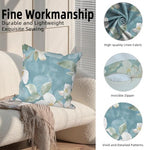 White Floral Throw Pillow Cases 22"x22" Set of 4, Blooming Flowers Couch Pillow Covers Spring Decorative Cushion Covers for Sofa Chair Bed Living Room Garden Farmhouse Car Indoor Outdoor - Image 2