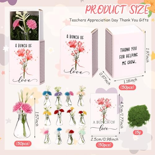Wonderjune 36 Sets Mini Flower Thank You Gifts Bulk for Women, Clear - Image 2