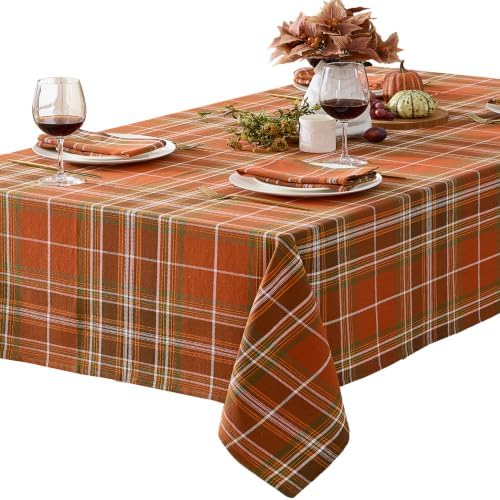 Thanksgiving Culloden Plaid 52 x 70 Inch Rectangle 100% Cotton Tablecloth by HomeBargainsPlus