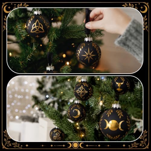 Thiccywoov 9 Pcs Glass Pagan Yule Ornament for Xmas Tree 3.15" Viking Decor - Image 5