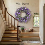26" Large Spring Wreaths For Front Door-Large Lavender Tulip Easter Wreath Flower Wreath Summer Spring Door Wreaths Outdoor All Season Spring Decoration for Home Porch Room Window Wall Farmhouse Decor - Image 3