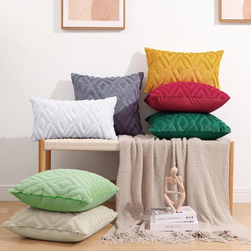Pallene Fall Red Faux Fur Throw Pillow Covers 26x26 Set of 2 - Image 6
