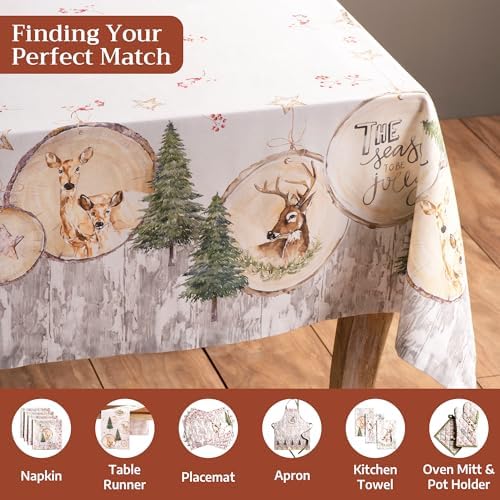 Maison d' Hermine Table Cloth Rectangle Table Reusable 100% Cotton 70"x108" - Image 4