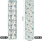 Botanical Blues - Bloom Collection Luxury Handcrafted Runner (Reversible) Cotton Quilted Fabric Machine Washable – Elegant Home Decor – 14 x 72 inches - Image 5