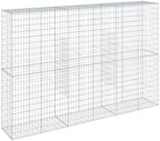 vidaXL Galvanized Gabion Basket/Cage 118.1"x19.7"x78.7" with Cover - Sturdy - Outdoor Landscape Structure by vidaXL