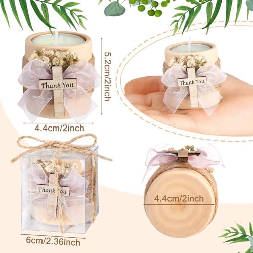 MTLEE 16 Pack Wooden Tealight Candle Holder Kit Guest Gifts, Cute - Image 2