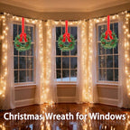 15 Inch Christmas Wreath Decorations,Set of 3 Mini Kitchen Cabinet Christmas Wreaths with Red Bows&Pine Cones& Berries,Includes Hooks & Storage Bag for Front Door, Windows, Fireplace (Indoor/Outdoor) - Image 5