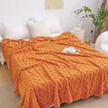 Aganear Fleece Throw Blanket for Bed Couch,Fall Boho Blanket,90"x90" Orange by Aganear