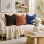 decorUhome Soft Chenille Light Rust Throw Pillow Covers 24X24 Set of 2 - Image 3