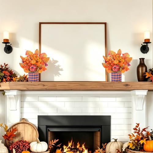 2PCS 11in Fall Centerpieces for Tables Thanksgiving Fireplace Decorations - Image 7