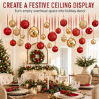 36 Pcs Christmas Balls Ornaments for Ceiling, Red, Gold - Image 4