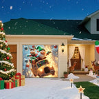 Christmas Garage Door Banner – Flying Elf & Reindeer in Festive Taxi with Gifts, UV Light-Responsive Yellow Glow, Large Outdoor Holiday Mural for Porch & Living Room,8 x 7ft/2.4 x 2.1m - Image 5