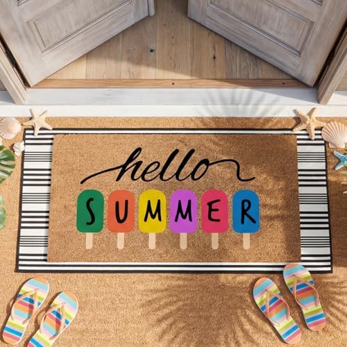 Moucuny 2 Coir Outdoor Mat,Non Slip, 57'' X 22'',47'' X 19'', Summer - Image 2