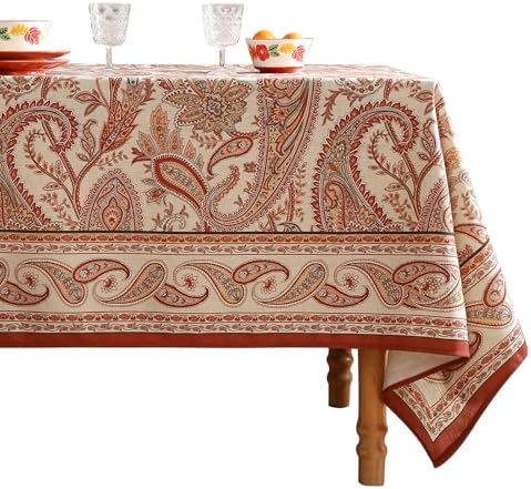 ISAENNE Designer Vintage Rectangular Classic Tablecloth,79"x55" by Isaennehomedecoration