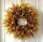 28'' Fall Wreaths for Front Door, Autumn Cypress Wreath with Reed Grass,Red Berries, Fall Door Wreath for Home Farmhouse Wall Window Decor for Thanksgiving, Halloween, Harvest Festival by SENCOS