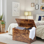 Timberer 31.5" Storage Chest, Wooden Storage Bench, Entryway Shoes Bench - Image 2