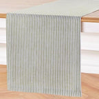 Solino Home 100% Linen Table Runner, 14 x 60 in, Avocado and White Striped - Image 4
