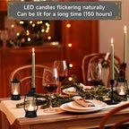12Pcs Mini Lantern for Cowboy Halloween Christmas Wedding, Black 6" Candle Lantern with Flickering LED for Camping Western Party Decorations, Table Centerpiece, Hanging Lamp Ornaments Bulk - Image 3