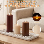 3 Pcs 6/8/12" Fall Vintage Flameless LED Candles Decorations for Home - Image 3