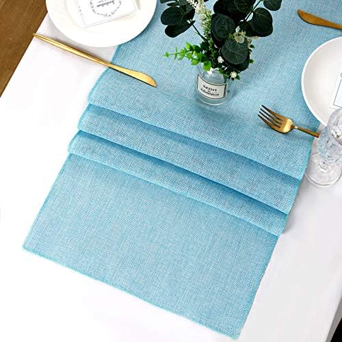 LuoluoHouse Green Table Runner Roll Farmhouse Burlap Table Runners 6 Packs 13x84 inch Jute Table Linens for Rustic Wedding Spring Table Decorations - Image 5