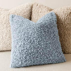 Foindtower Decorative Fuzzy Faux Fur Throw Pillow Covers 24x24 Misty Blue - Image 4