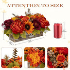 Fall Centerpiece for Table Fall Fake Flower in Pot Fall Floral Arrangement - Image 2