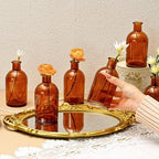 20 Pack Amber Glass Bud Vases for Centerpieces Small Mini Flower Vases - Image 4