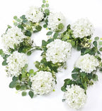 6ft White Hydrangeas Artificial Floral Garland Decoration for Mantle by Maysing