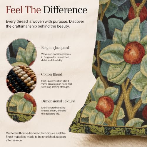 William Morris Orange Tree Tapestry Throw Pillow Cover 18 x 18 in - Image 5