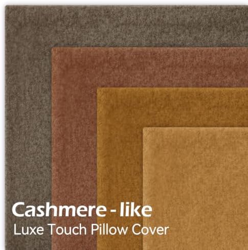 a moment Waterproof Throw Pillow Covers Set of 4,20x20 Inch Outdoor Stain Resistant Pet Friendly Pillowcases Cushion Covers for Patio Sofa and Living Room,Golden Oak - Image 6